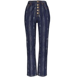 Tory Burch Gemini Jacquard Denim Jeans